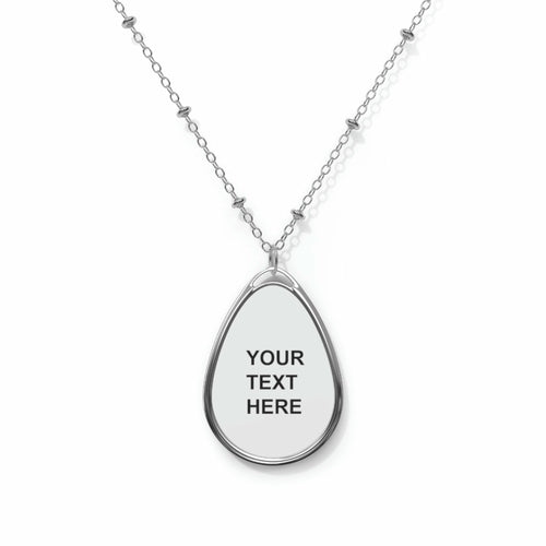 Personalized Oval Necklace, Custom Jewelry, With Your Own Text or