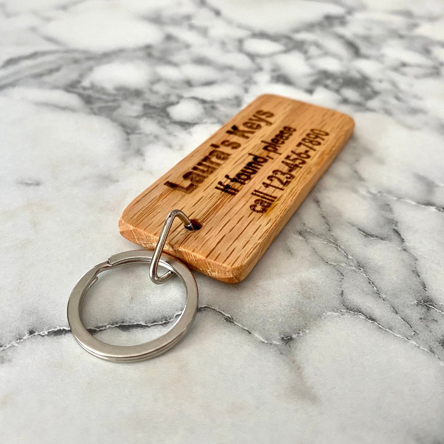 Personalized "Lost Keys" Engraved Wood Keychain