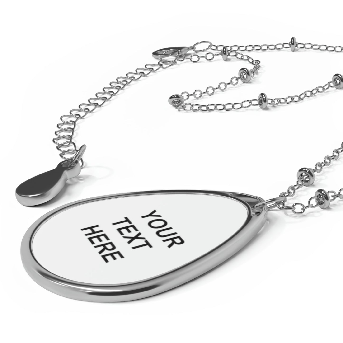 Personalized Oval Necklace, Custom Jewelry, With Your Own Text or