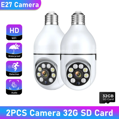 1/2/4PCS E27 Bulb Wifi Camera Surveillance Night Vision Full Color Ai