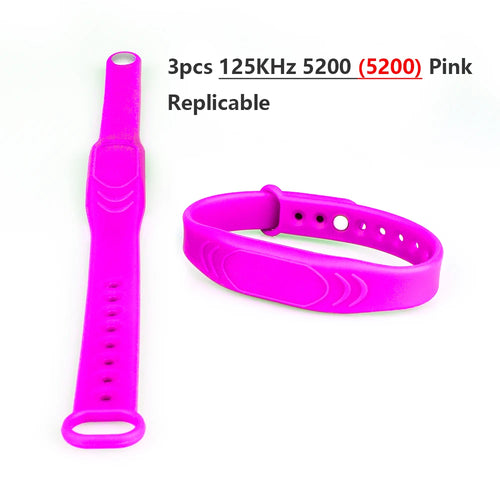 3PCS Waterproof RFID 125khz 13.56MHz Access Control Silicone Wristband