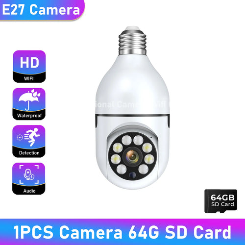 1/2/4PCS E27 Bulb Wifi Camera Surveillance Night Vision Full Color Ai