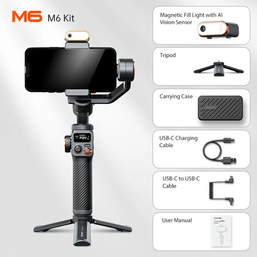 Hohem iSteady M6 Kit Handheld Gimbal Stabilizer Selfie Tripod for