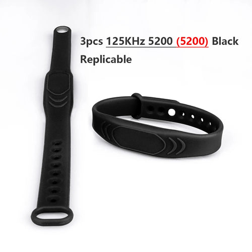 3PCS Waterproof RFID 125khz 13.56MHz Access Control Silicone Wristband