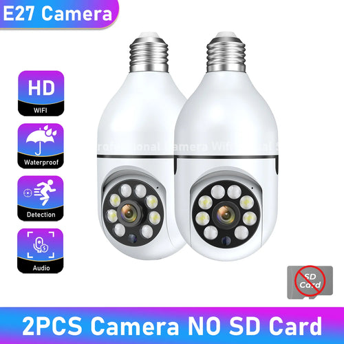 1/2/4PCS E27 Bulb Wifi Camera Surveillance Night Vision Full Color Ai