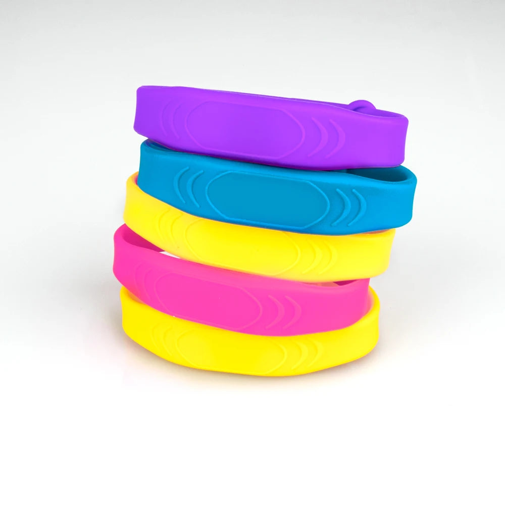 3PCS Waterproof RFID 125khz 13.56MHz Access Control Silicone Wristband