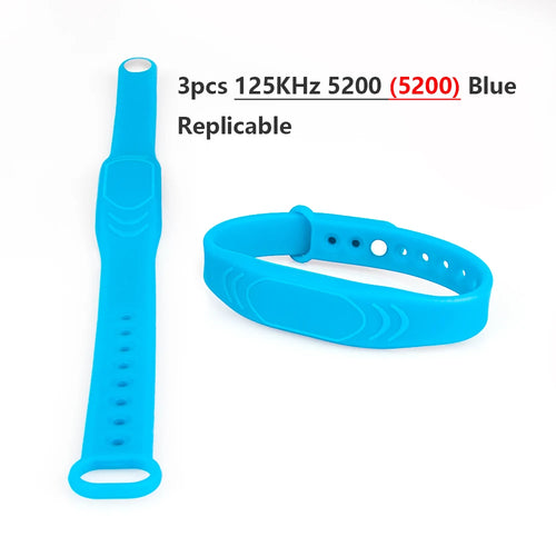 3PCS Waterproof RFID 125khz 13.56MHz Access Control Silicone Wristband