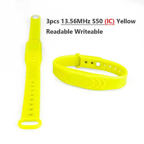 3PCS Waterproof RFID 125khz 13.56MHz Access Control Silicone Wristband