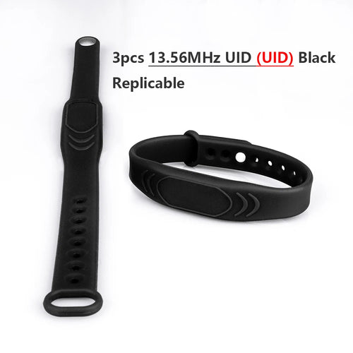 3PCS Waterproof RFID 125khz 13.56MHz Access Control Silicone Wristband