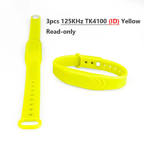 3PCS Waterproof RFID 125khz 13.56MHz Access Control Silicone Wristband