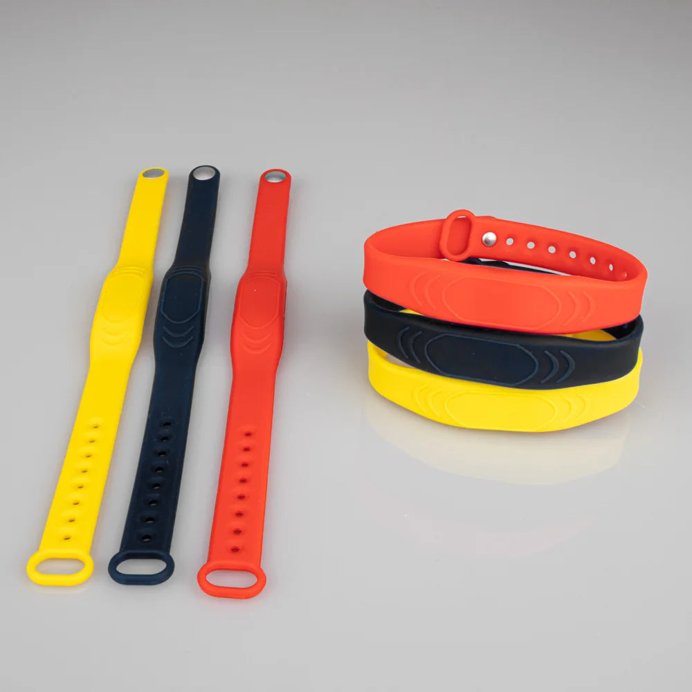 3PCS Waterproof RFID 125khz 13.56MHz Access Control Silicone Wristband