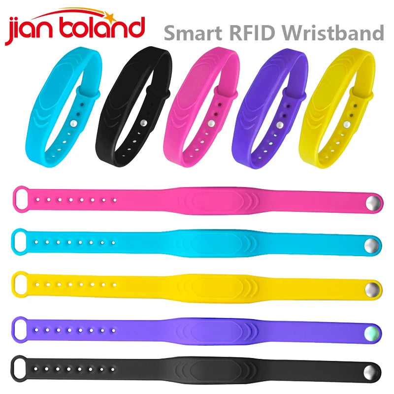 3PCS Waterproof RFID 125khz 13.56MHz Access Control Silicone Wristband