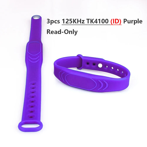 3PCS Waterproof RFID 125khz 13.56MHz Access Control Silicone Wristband