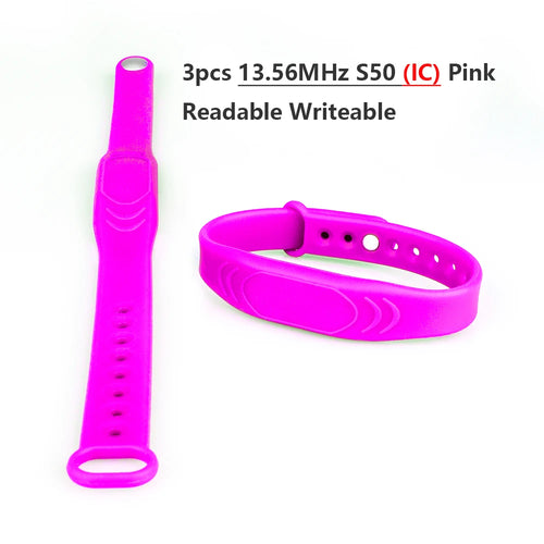 3PCS Waterproof RFID 125khz 13.56MHz Access Control Silicone Wristband