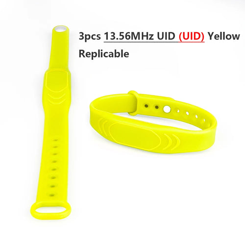 3PCS Waterproof RFID 125khz 13.56MHz Access Control Silicone Wristband