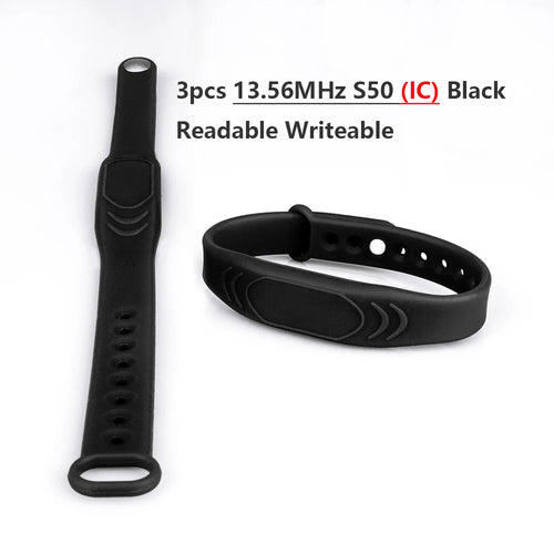 3PCS Waterproof RFID 125khz 13.56MHz Access Control Silicone Wristband