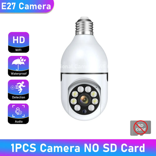 1/2/4PCS E27 Bulb Wifi Camera Surveillance Night Vision Full Color Ai