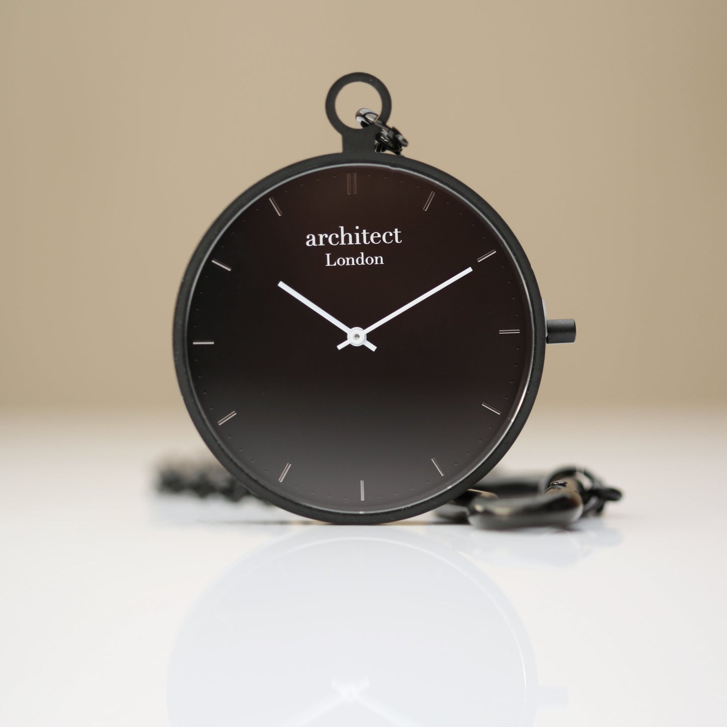 Modern Pocket Watch Black - Handwriting Engraving