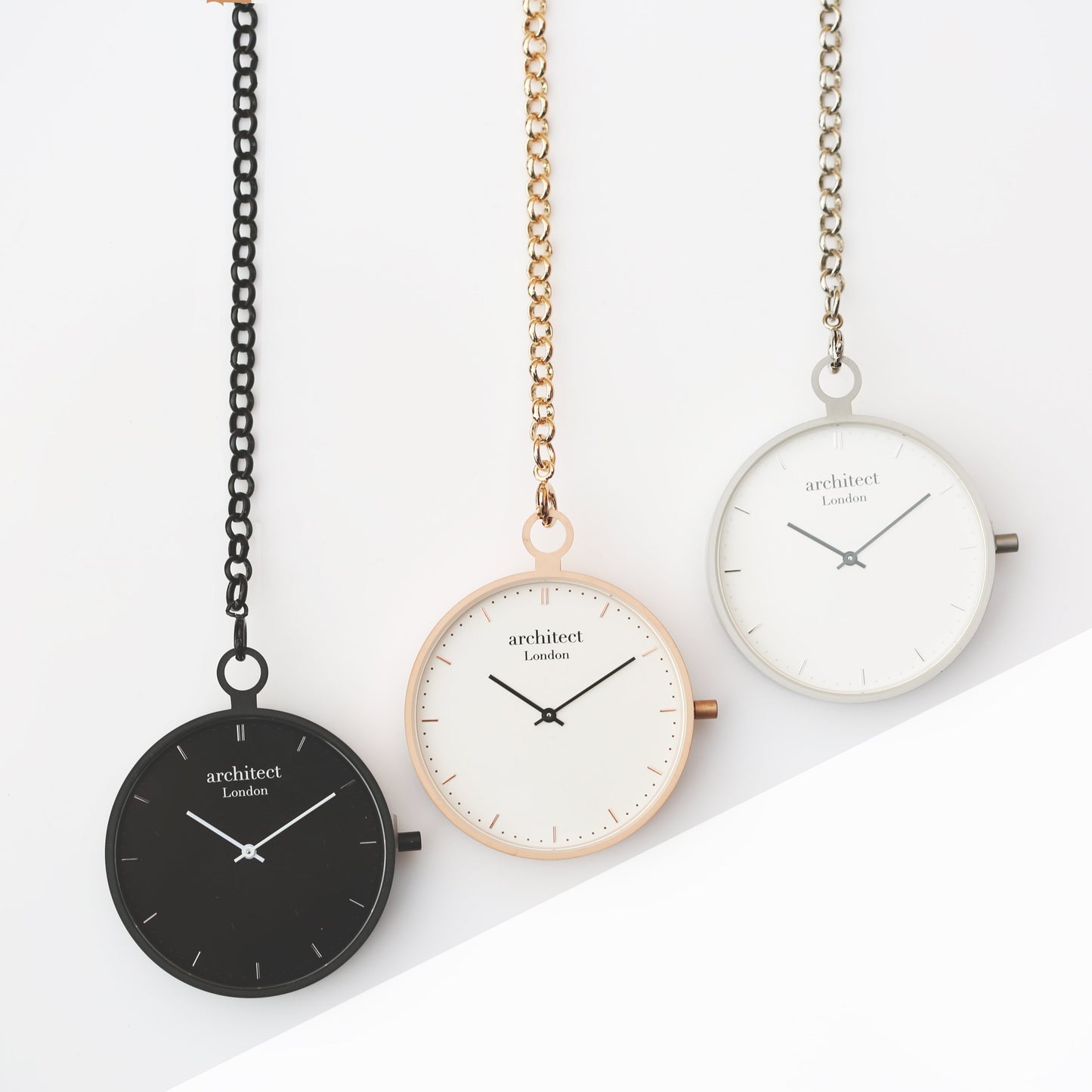 Modern Pocket Watch Black - Handwriting Engraving