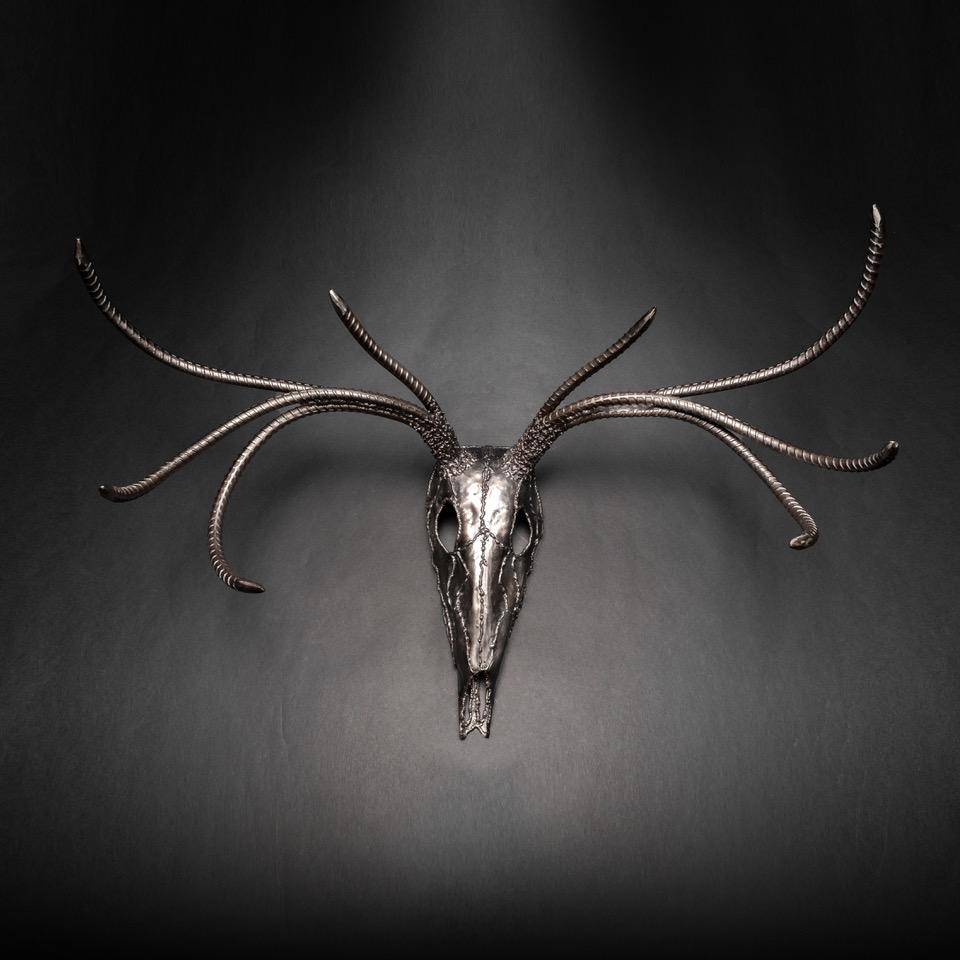 "The End" European Deer Mount Eight Point Buck Skull Sculpture Heavy