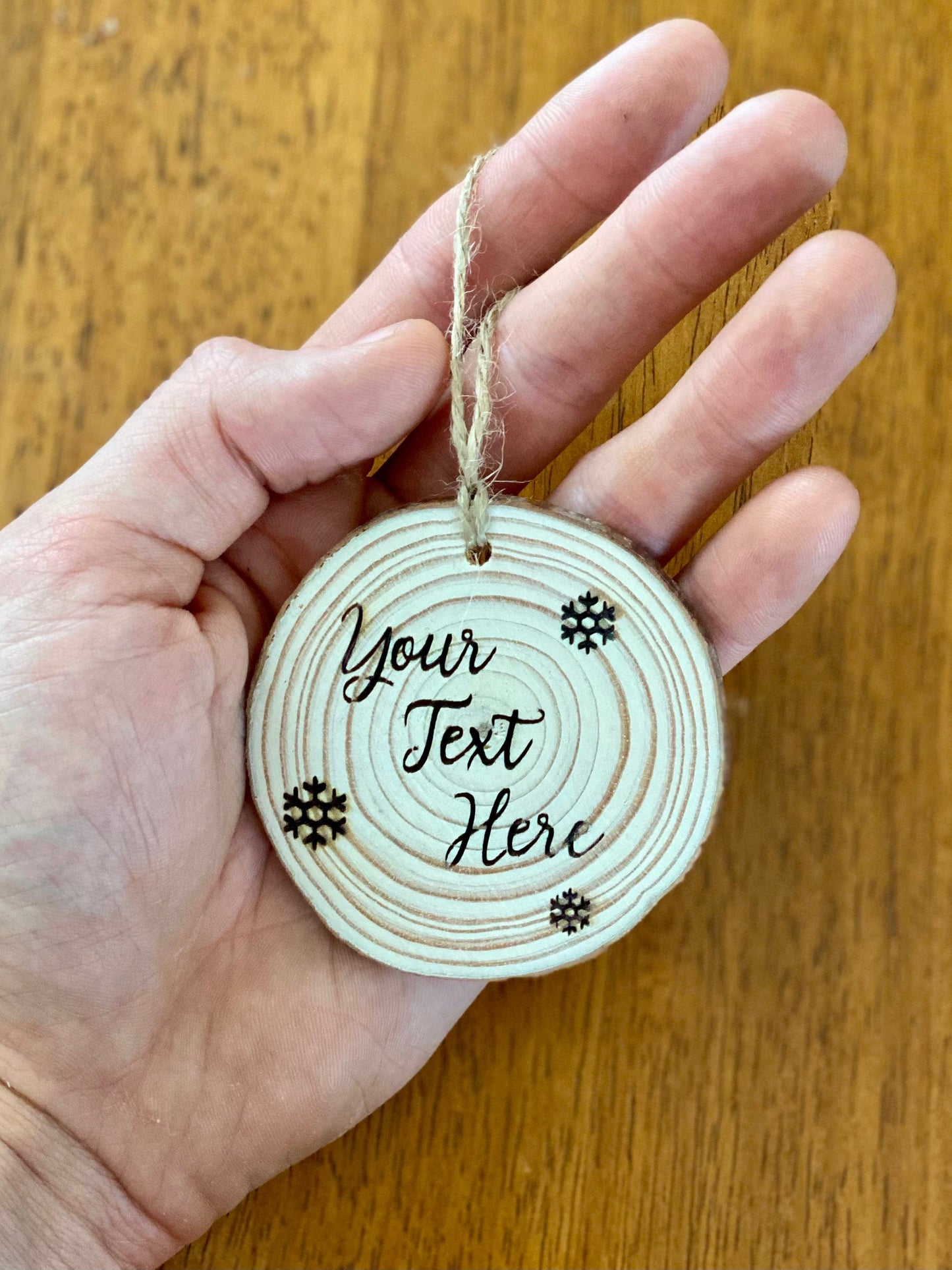 Custom Engraved Wood Christmas Ornament