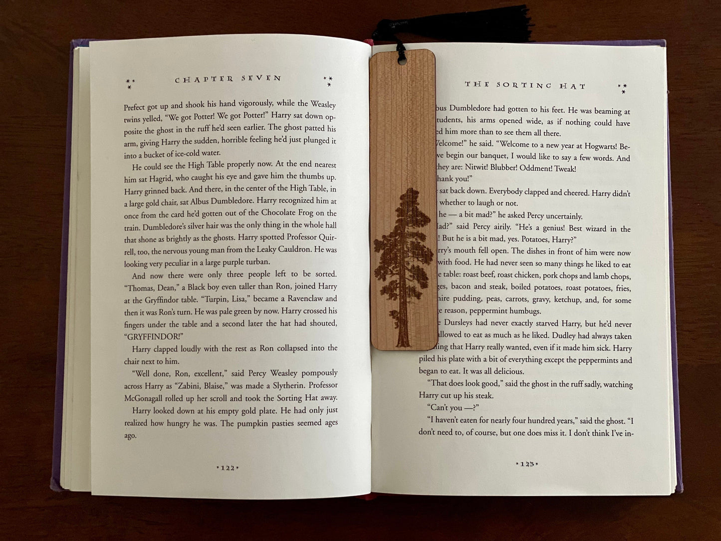 Pine Tree Engraved Wood Bookmark