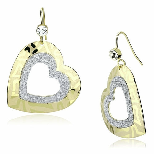 Gold Iron Earrings with Top Grade Crystal  in Clear